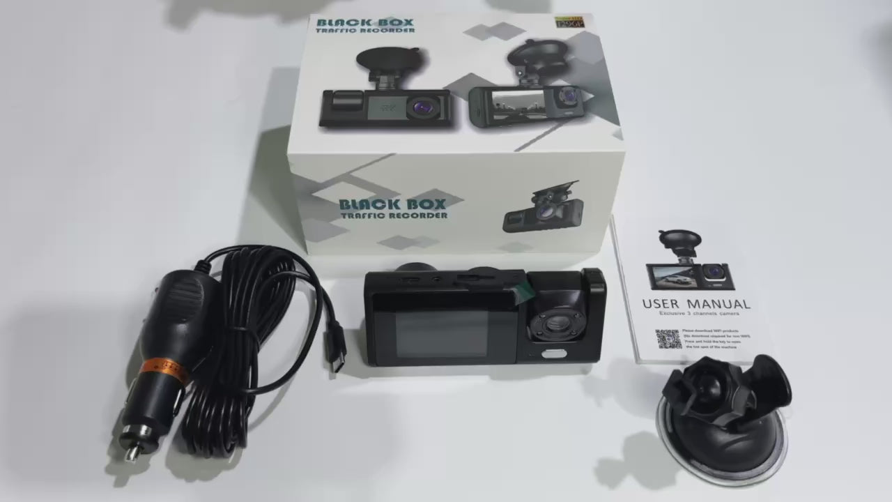 1080P Dual Camera Dash Cam – Front & Cabin HD Car DVR with Night Vision