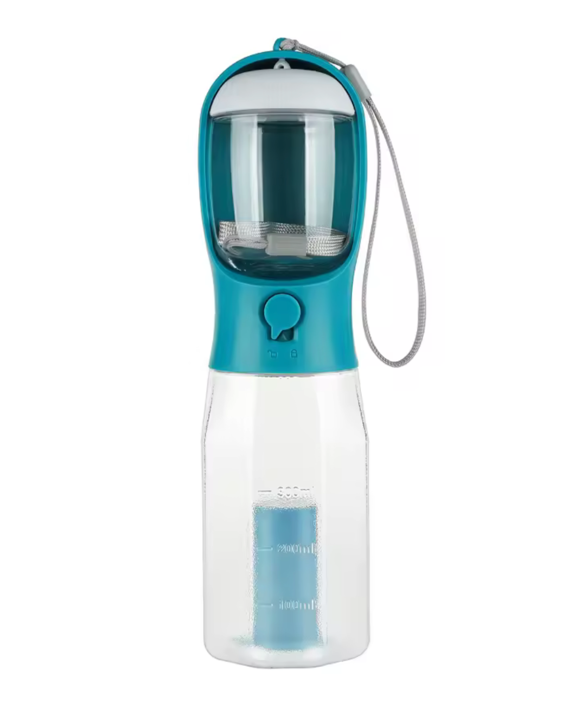 Portable Dog Water Bottle with Poop Bag Dispenser – 600ml