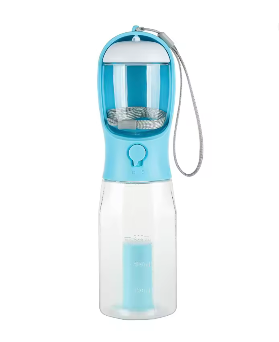 Portable Dog Water Bottle with Poop Bag Dispenser – 600ml