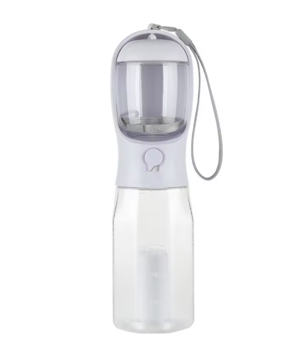 Portable Dog Water Bottle with Poop Bag Dispenser – 600ml